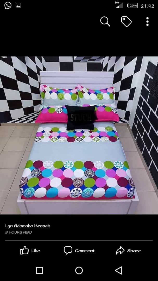 Design Bedsheet 6 By 6 With 4 Pillowacases