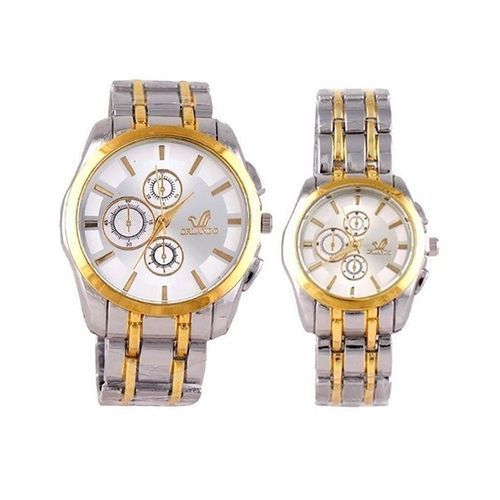 Couple's Two Tone Wrist Watch - Silver/Gold