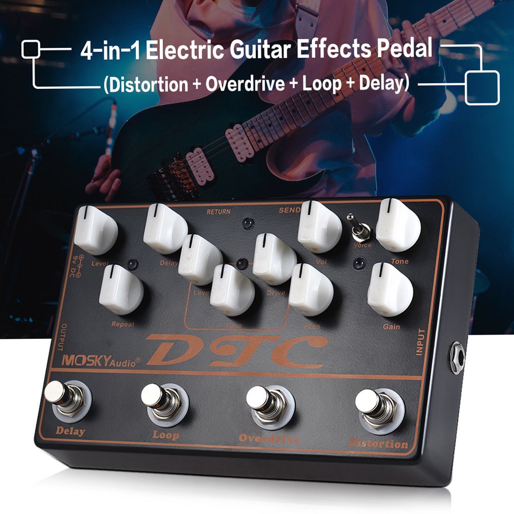 MOSKYAudio DTC 4-in-1 Electric Guitar Effects Pedal