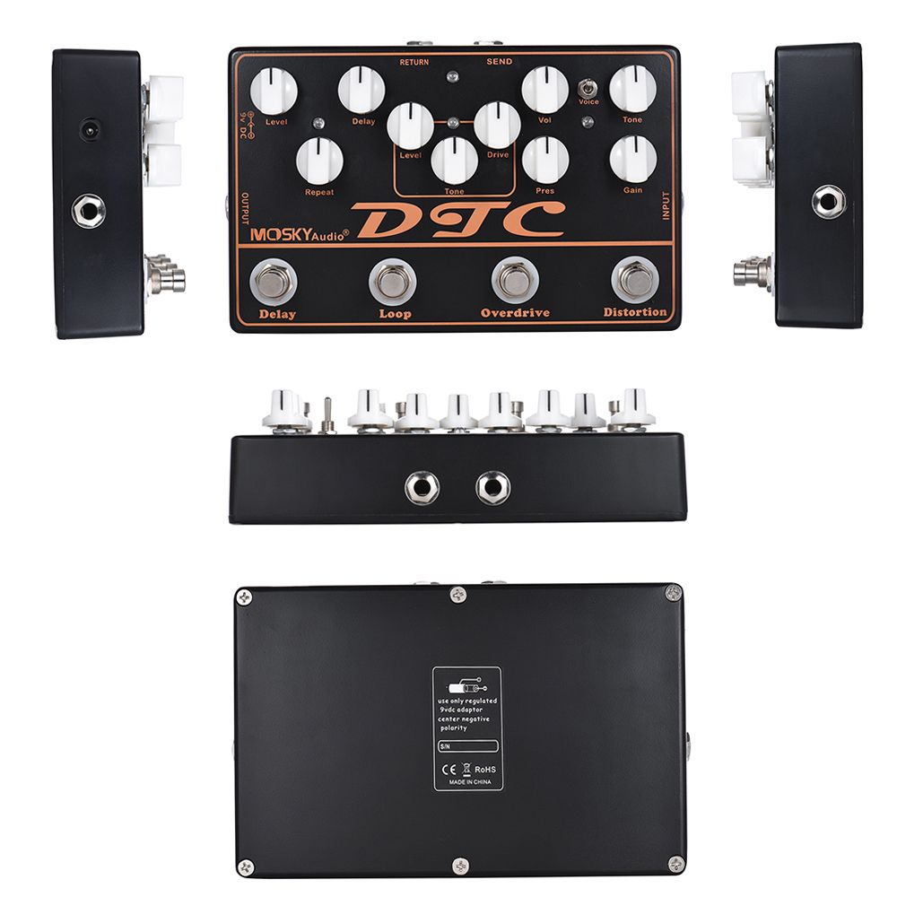 MOSKYAudio DTC 4-in-1 Electric Guitar Effects Pedal