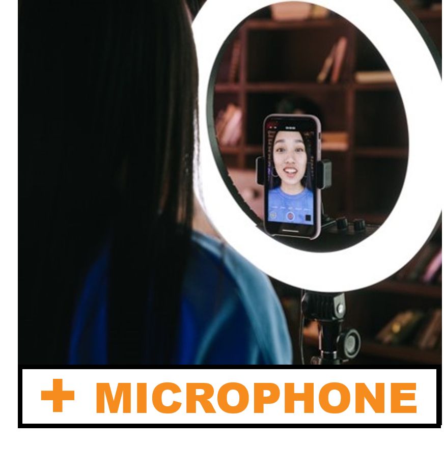 Ringlight Stand Ring Live Photo Recording 10 Inches + MIC
