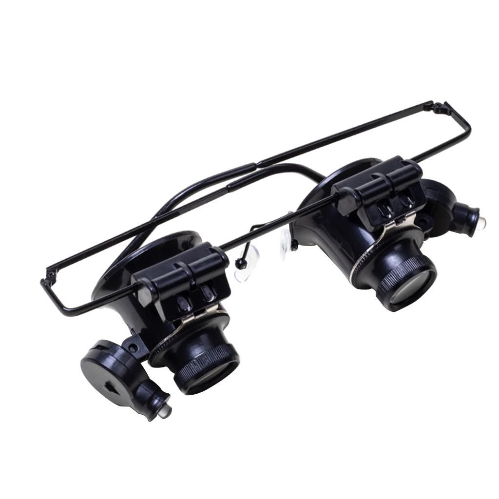 LED Light Lamp 20X Magnifying Glasses Loupe Jeweler Black