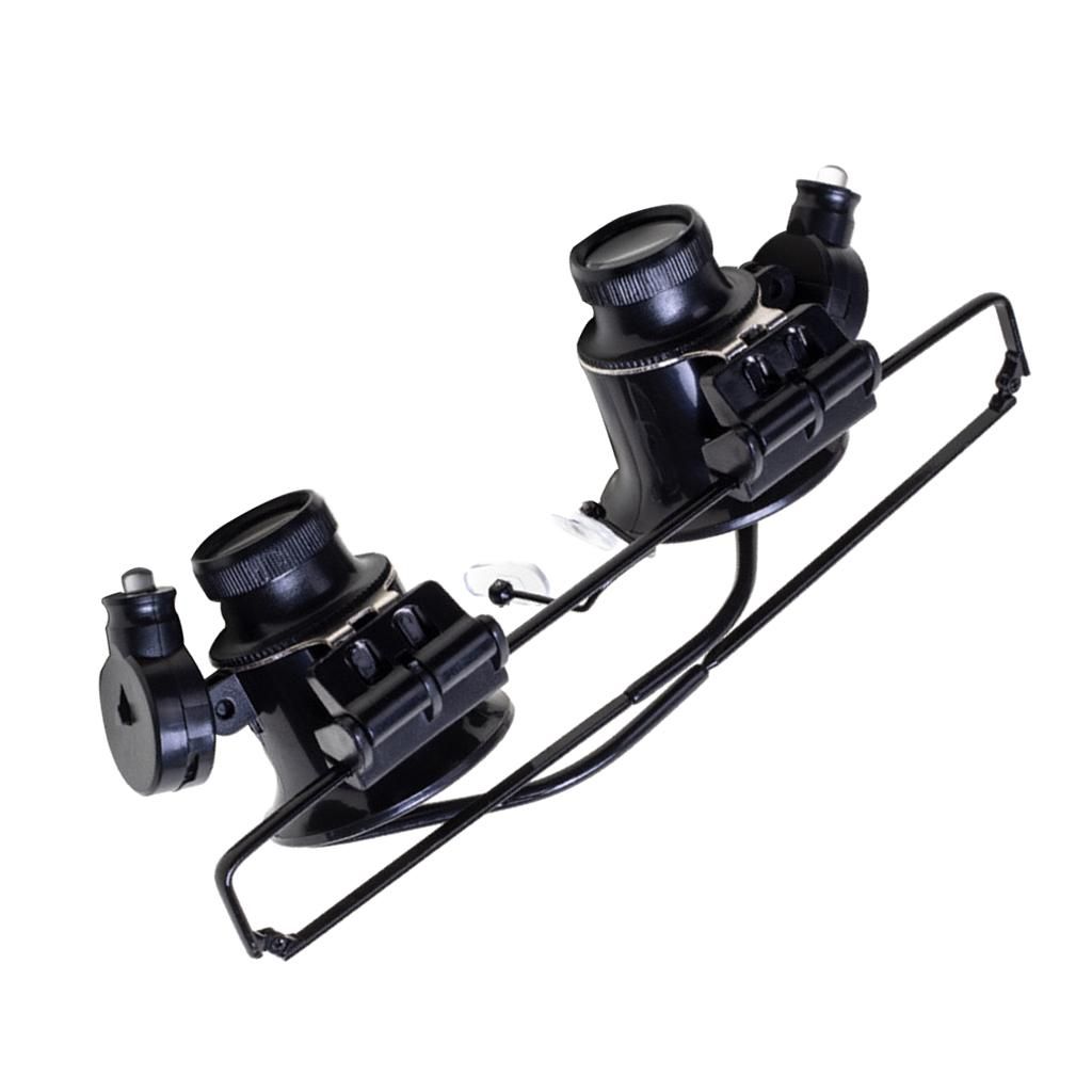 LED Light Lamp 20X Magnifying Glasses Loupe Jeweler Black