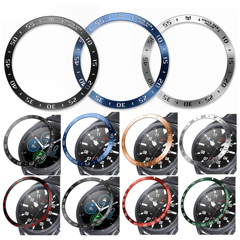 (Black)Metal Bezel Ring Styling Frame For Samsung Galaxy Watch 3 41mm 45mm Anti-scratch Protector Ring Case Cover For Galaxy Watch3 SHA