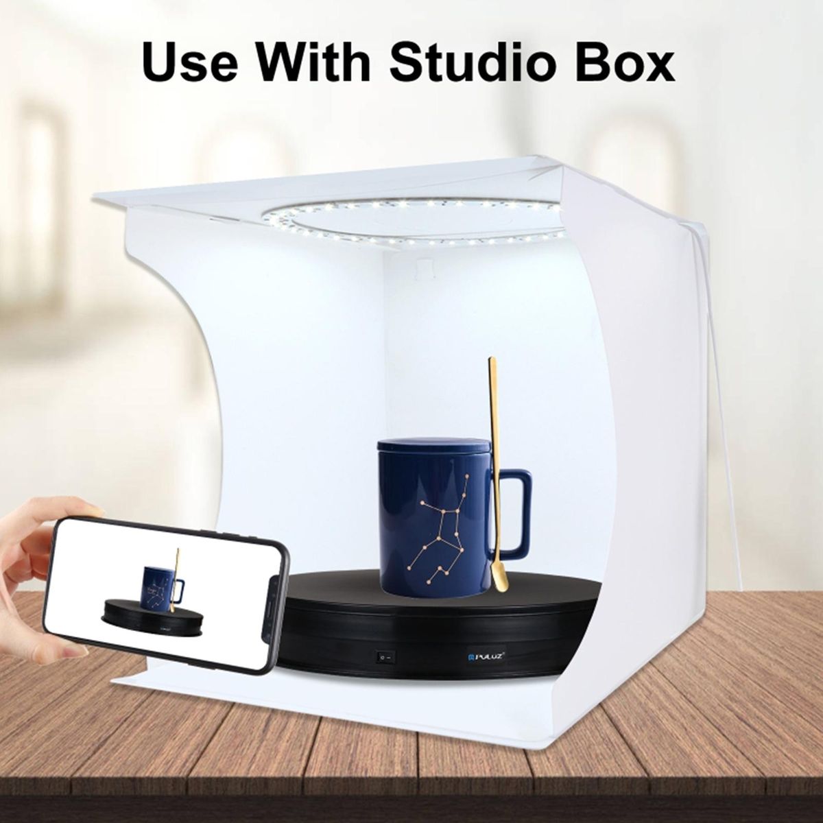 PULUZ Adjusting Speed USB Electric Rotating Turntable Display Stand Video Shootings Props Turntable for Photography