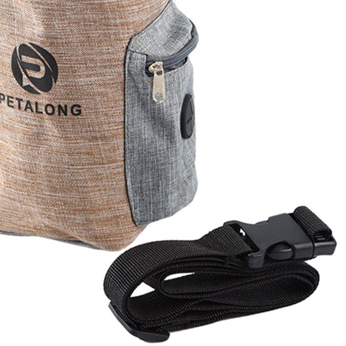 Dog Snack Bag Kibble Carry With Belt Buckle For Puppy Education Brown