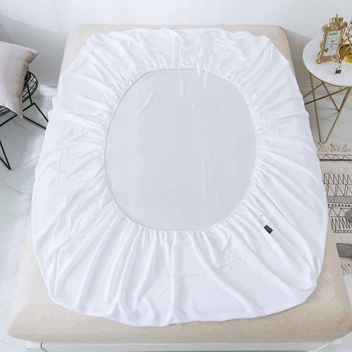 Fitted Sheet  Mattress Protector With 2 Pillow Cases-White