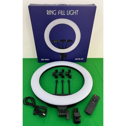 18 Inches Selfie Ring Light With Tripod Stand & Cell Phone Holder For Live Stream/Makeup, Led Camera Ringlight For YouTube Video/Photography Compatible With IPhone Android Phones (Upgraded)
