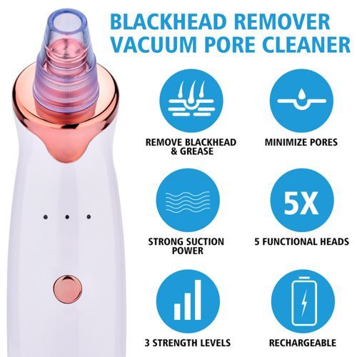 Electric Blackhead & Pimple Remover With 5 In 1 Pimple Zit
