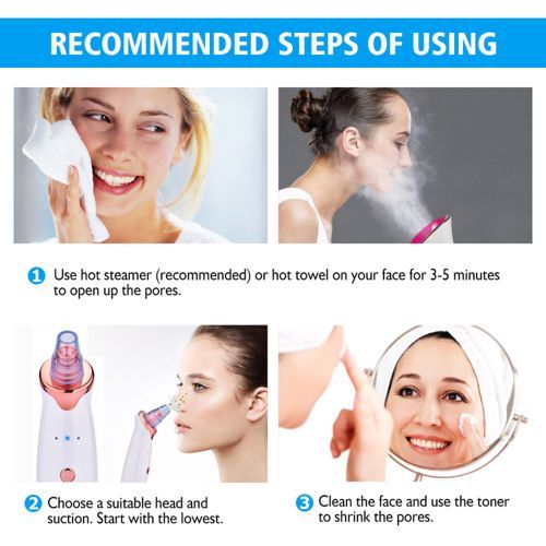 Electric Blackhead & Pimple Remover With 5 In 1 Pimple Zit