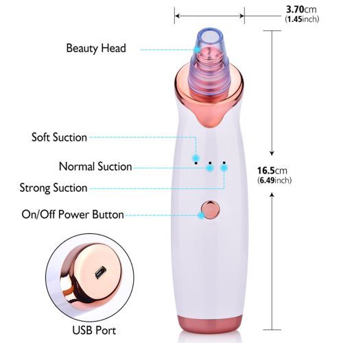 Electric Blackhead & Pimple Remover With 5 In 1 Pimple Zit