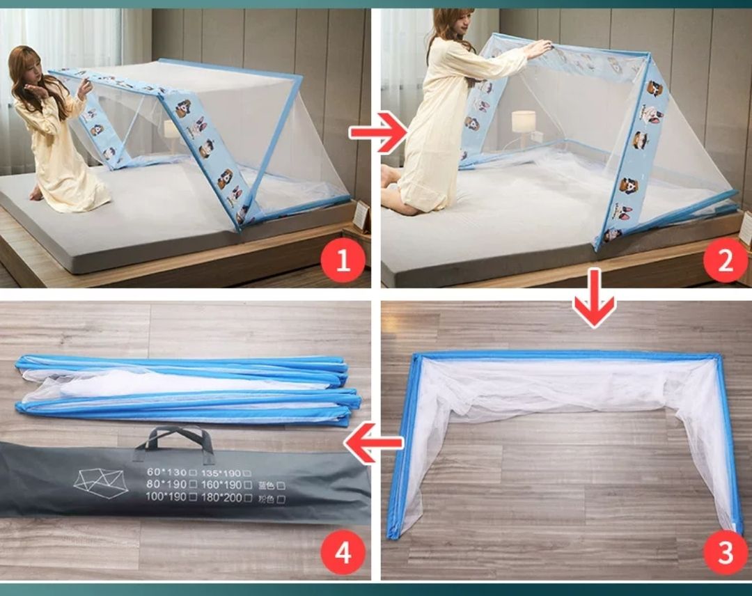 Folding Tent-like Mosquito Net With Fabric Protection