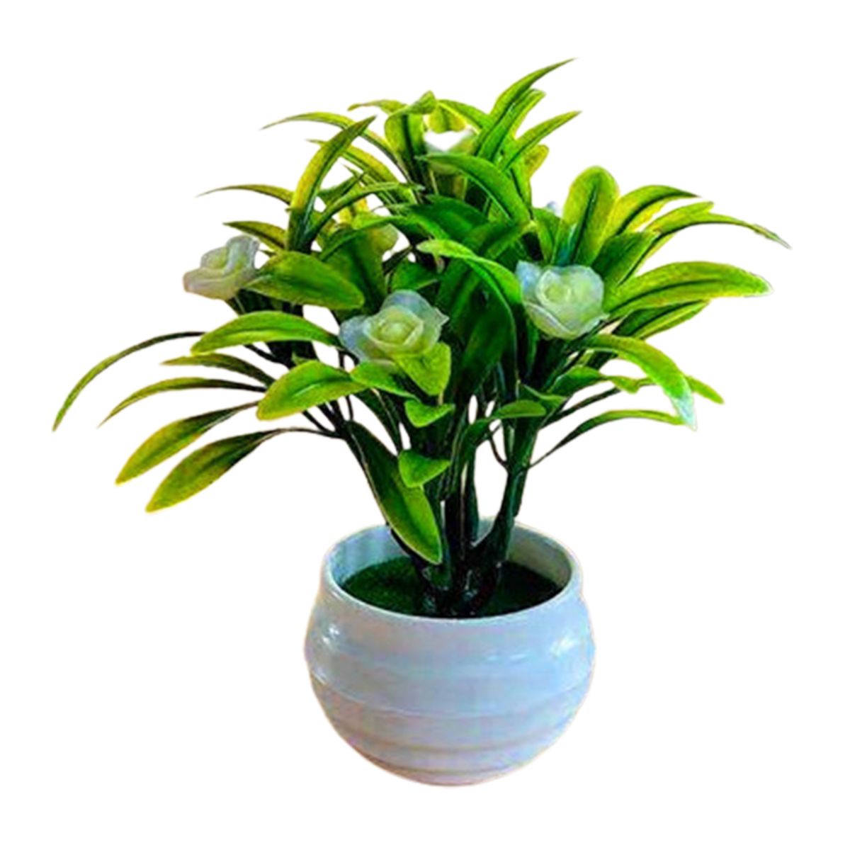 Artificial Plant Pot Hibiscus Flower Hotel-Cream White