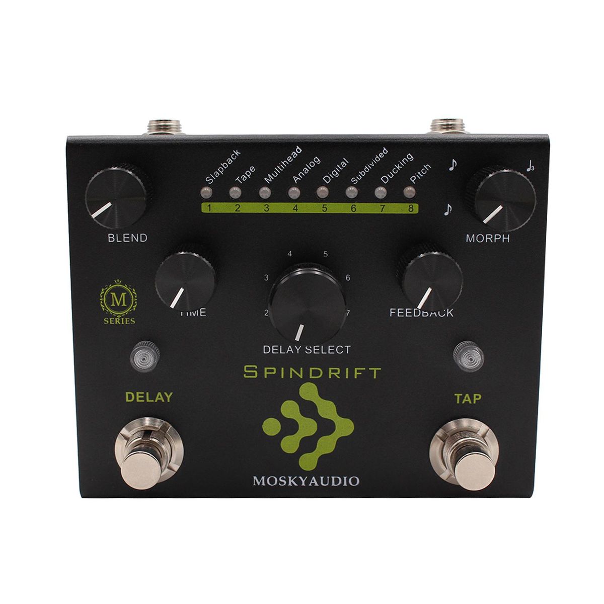 MOSKYAudio Guitar Effect Pedal Digital Delay with TAP Dual Footswitch Delay Pedal Guitar Pedal with 8-Mode Delay Selection for Guitar Bass - SPINDRIFT