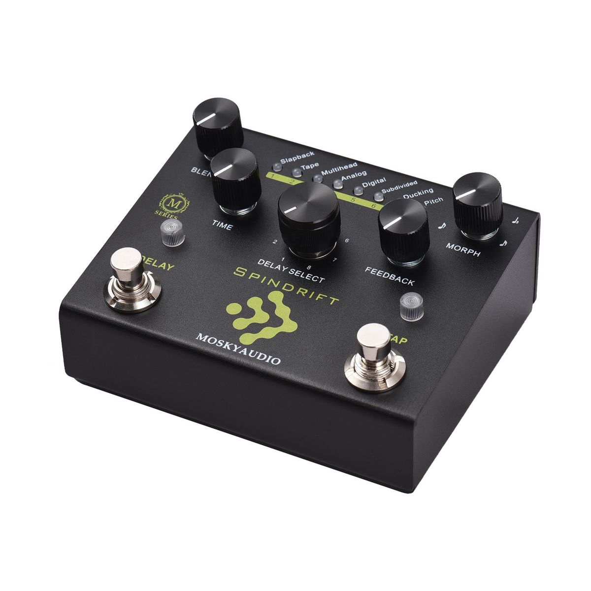 MOSKYAudio Guitar Effect Pedal Digital Delay with TAP Dual Footswitch Delay Pedal Guitar Pedal with 8-Mode Delay Selection for Guitar Bass - SPINDRIFT