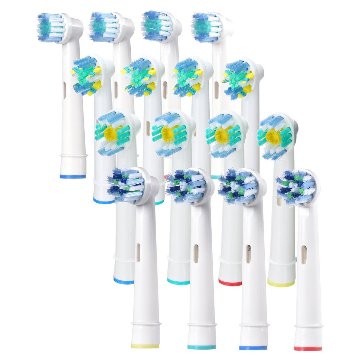 16pcs Electric Toothbrush Head Compatible with Oral B Electric Toothbrush Replacement Brush for Floss Cross Precision Cleaning & Whitening