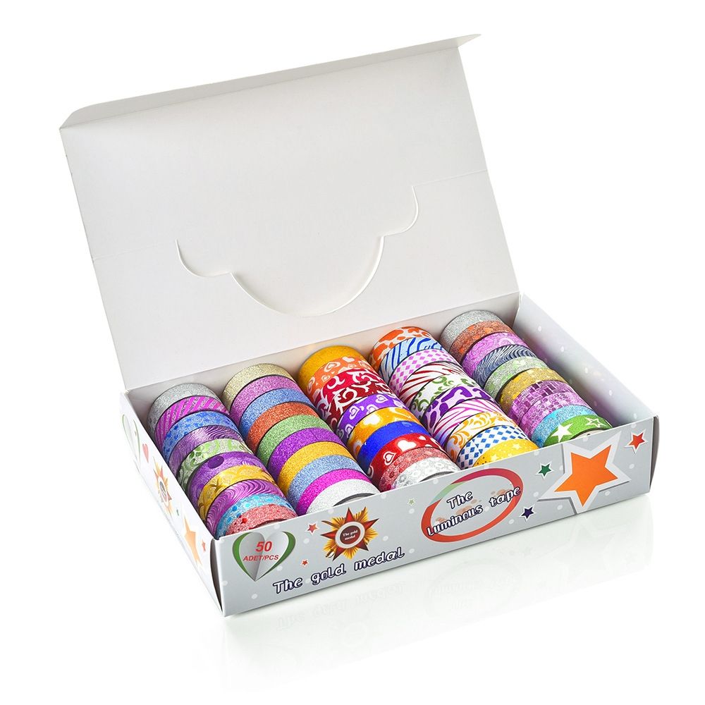 50 Rolls / Box Glitter Tape