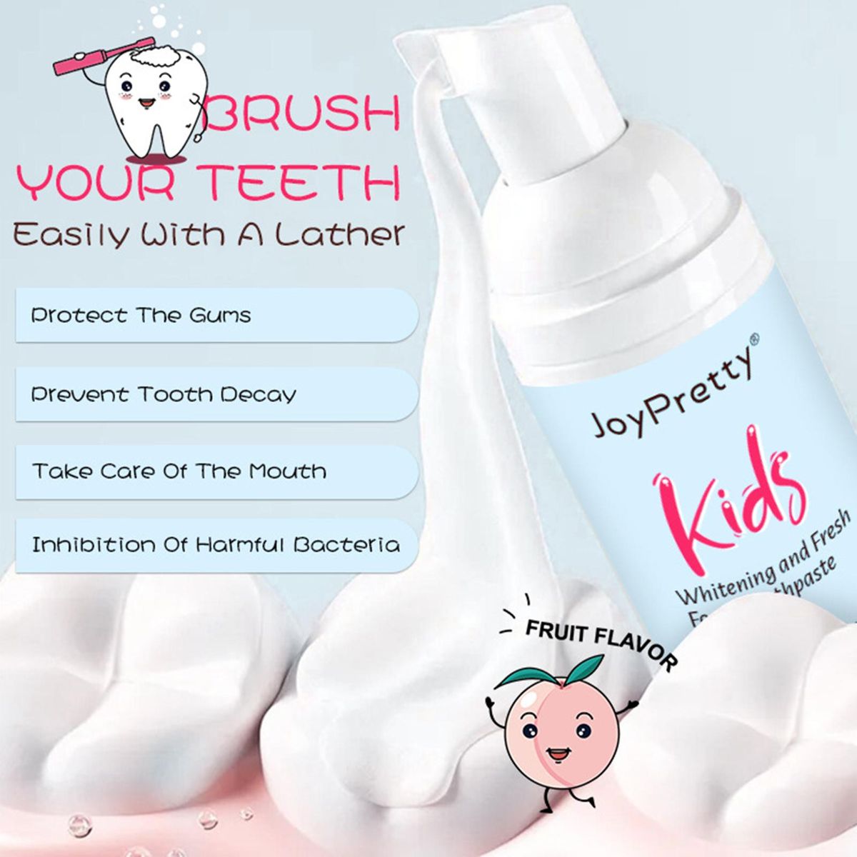 60ml Tooth Cleaning Mousse Toothpaste Fresh Teeth Oral Hygiene Removes Plaque Stains Dental Tool