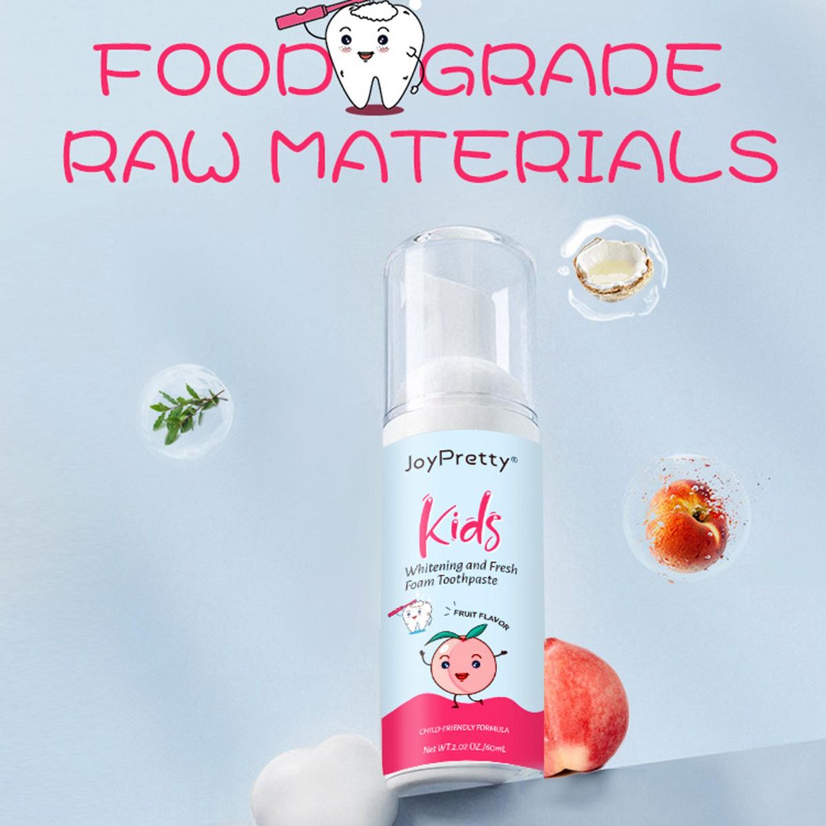 60ml Tooth Cleaning Mousse Toothpaste Fresh Teeth Oral Hygiene Removes Plaque Stains Dental Tool