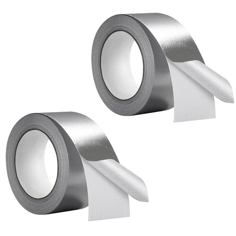 Glass Fiber Cloth Aluminum Foil Tape 59Mil Thick High Temperature Insulation Adhesive Metal Duct Tape