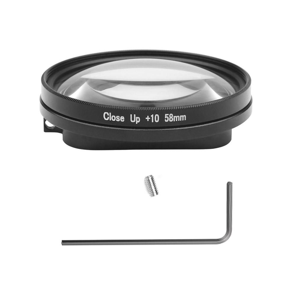 58mm Macro Lens 10x Magnification Close Up Lens for Gopro Hero 7 Black 6 5 Black Waterproof Case for GoPro Accessory