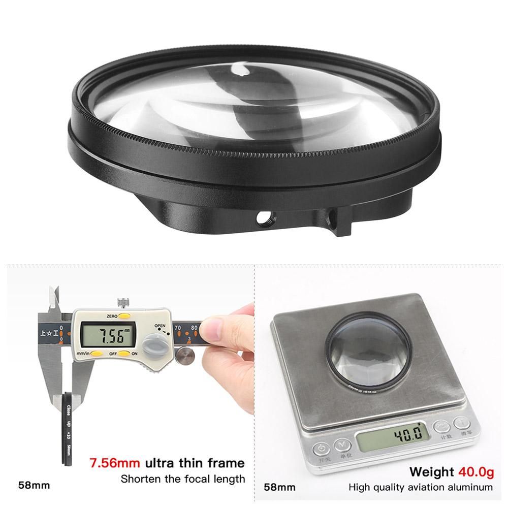 58mm Macro Lens 10x Magnification Close Up Lens for Gopro Hero 7 Black 6 5 Black Waterproof Case for GoPro Accessory