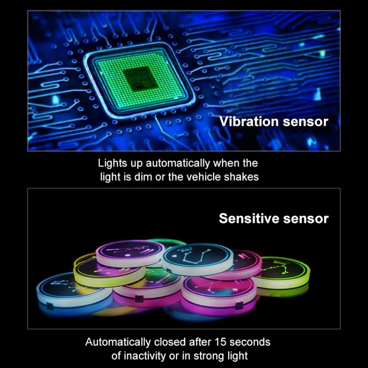 2 PCS Car USB Water Cup Groove LED Atmosphere Light