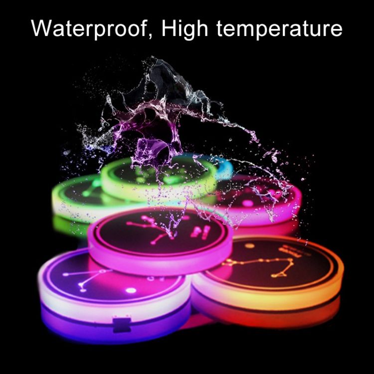 2 PCS Car USB Water Cup Groove LED Atmosphere Light