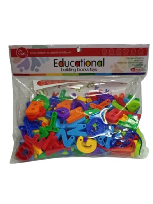 Educational Montessori Learning Alphabet Blocks With String