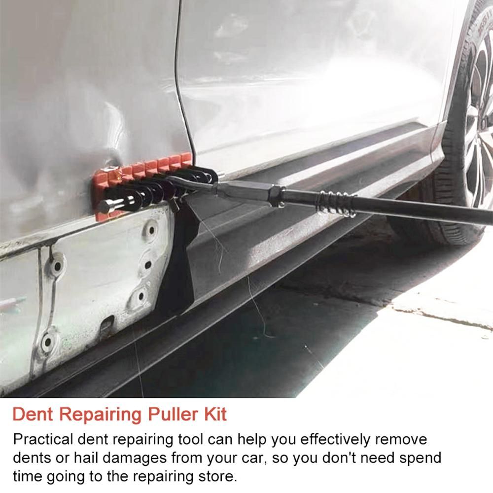 Car Dent Repairing Puller Kit Paintless Glue Pulling Tabs Tool Auto Body Sheet Metal Dent Removal Tool with Metal Rod for Car Dent Hail Damage
