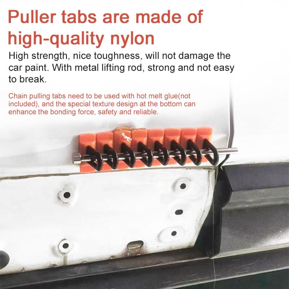 Car Dent Repairing Puller Kit Paintless Glue Pulling Tabs Tool Auto Body Sheet Metal Dent Removal Tool with Metal Rod for Car Dent Hail Damage