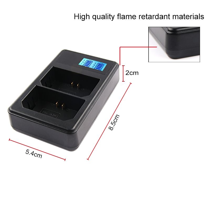 Dual Channel Digital LCD Display Battery Charger With USB Port For Sony NP-FZ100 Battery, Compatible With Sony A9 (ILCE-9)