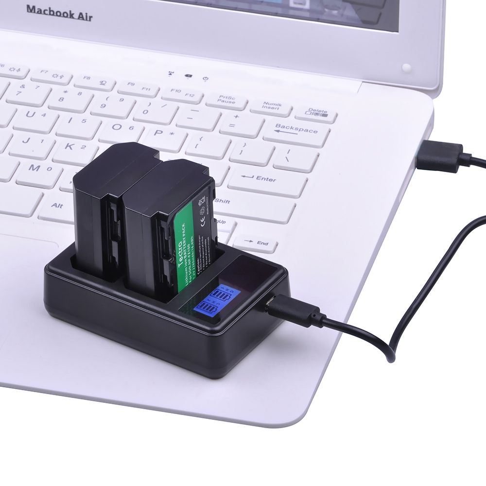 Dual Channel Digital LCD Display Battery Charger With USB Port For Sony NP-FZ100 Battery, Compatible With Sony A9 (ILCE-9)