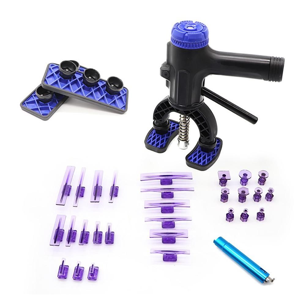 Car Dent Repairing Puller Lifter Tool 360° Adjustable Paintless Dent Removal Tool with 28 Glue Puller Tabs for Auto Dent Removal Mirror Dents Door Dings Hail Damage