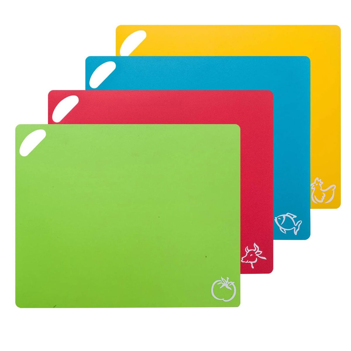 4Pcs Flexible Cutting Board Color Coded Set Food-grade