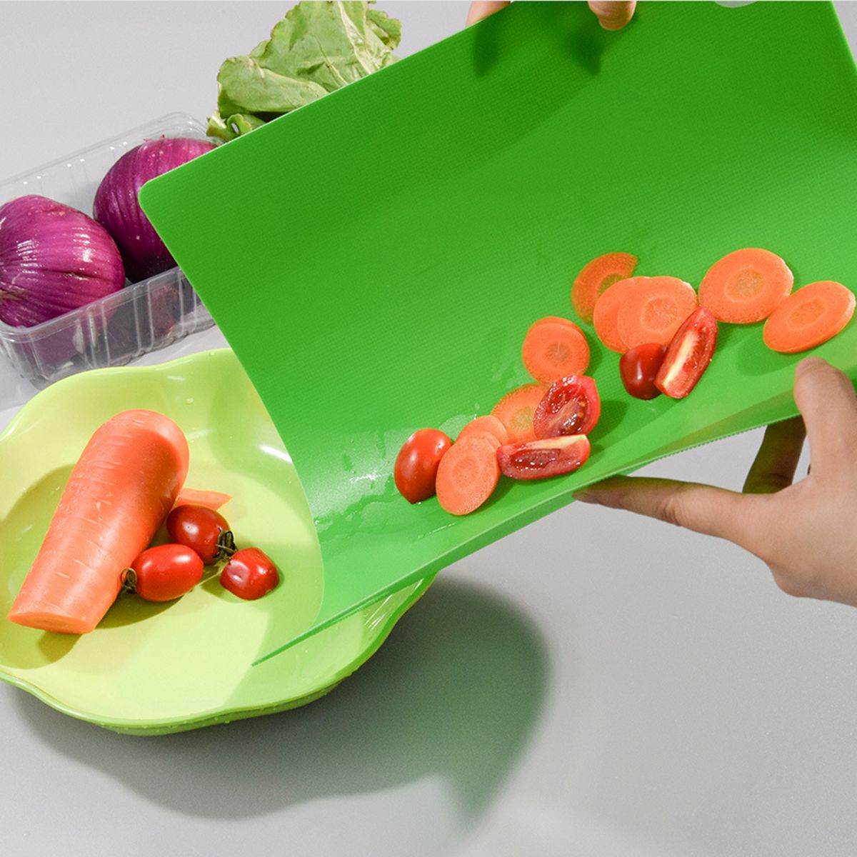 4Pcs Flexible Cutting Board Color Coded Set Food-grade