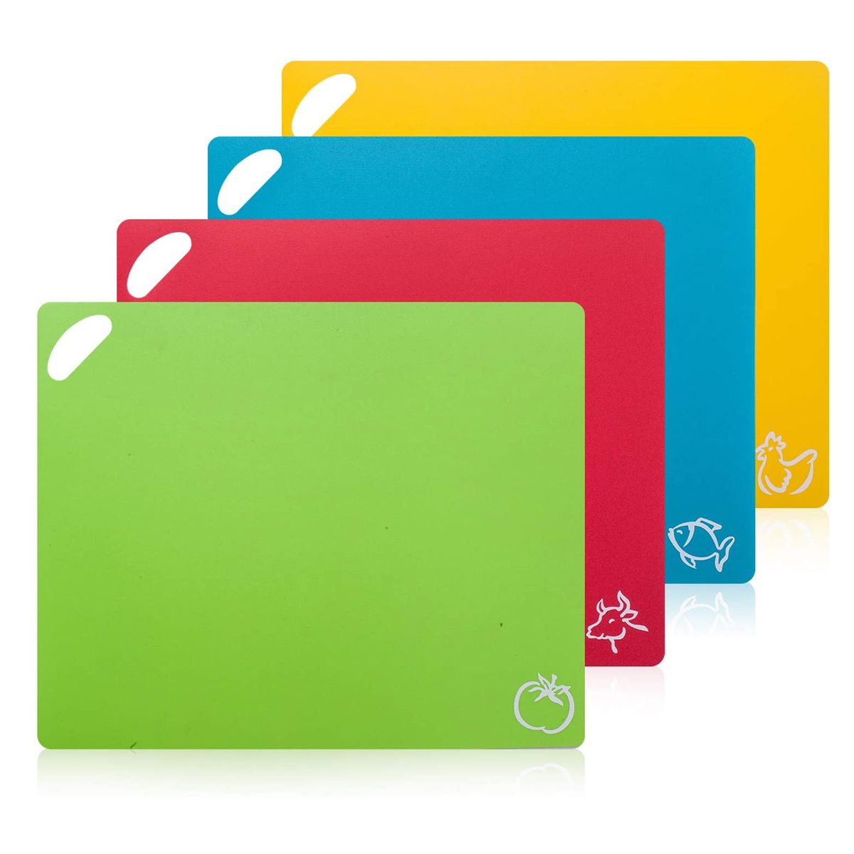 4Pcs Flexible Cutting Board Color Coded Set Food-grade