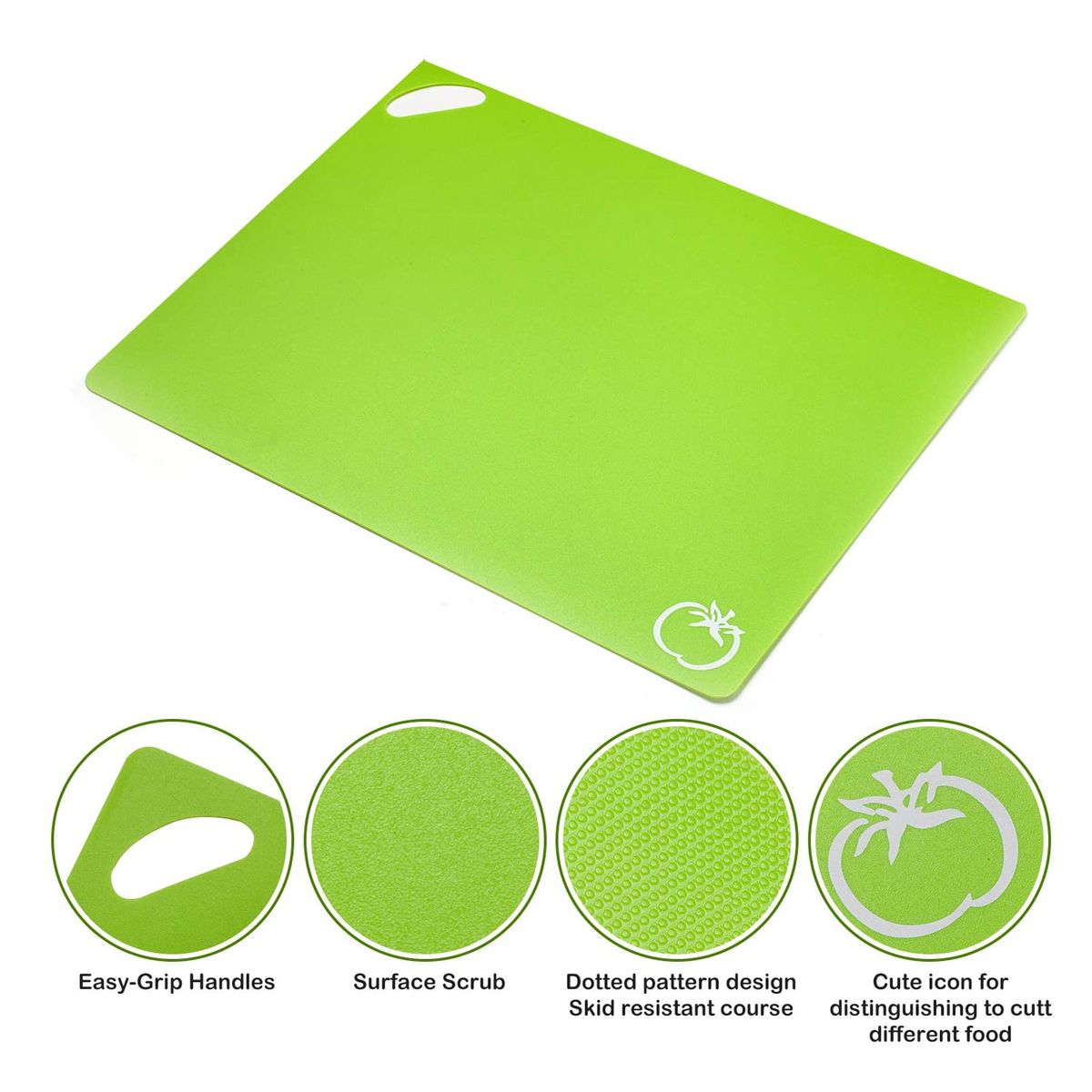 4Pcs Flexible Cutting Board Color Coded Set Food-grade