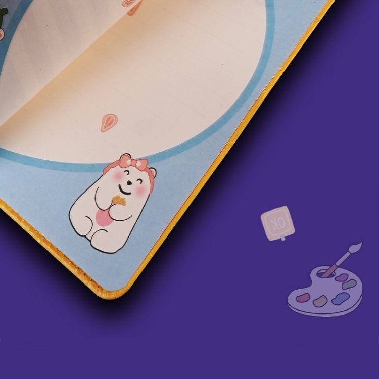 Decompression Cartoon Notebook, Cover Color: Pink