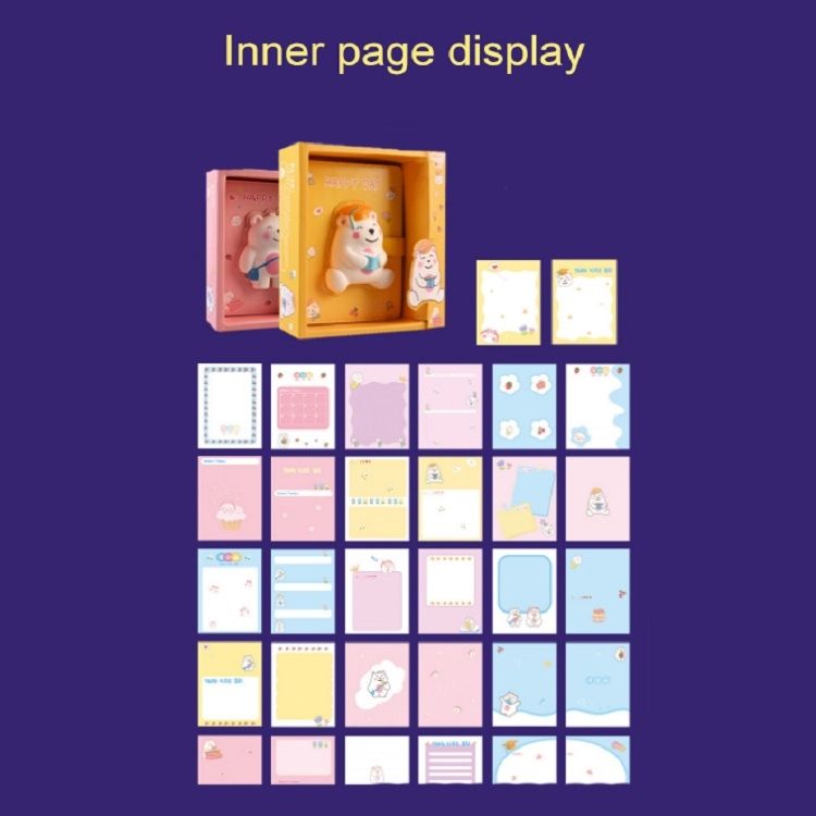 Decompression Cartoon Notebook, Cover Color: Pink