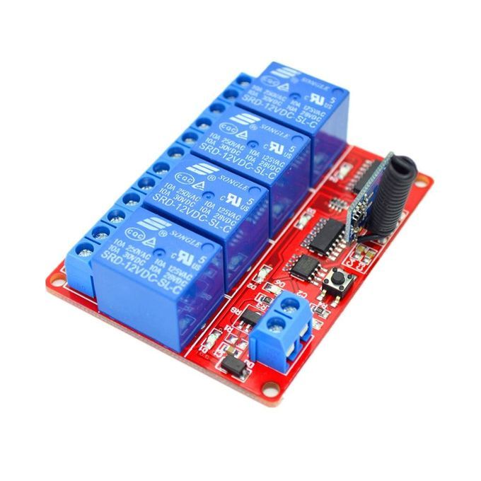 Wireless RF Ultrathin Remote Control Relay Switch Receiver 4-Channel