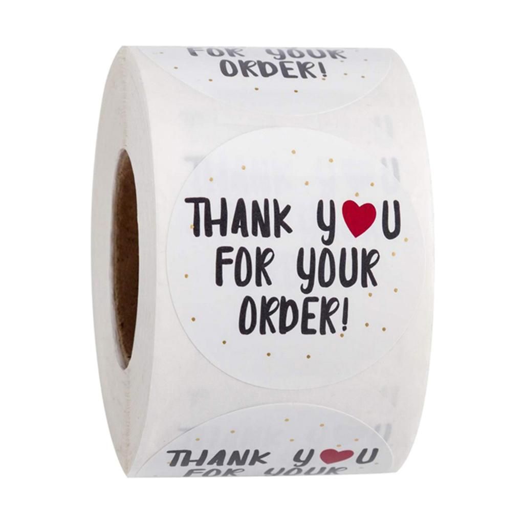 Handmade THANK YOU FOR YOUR ORDER Stickers Paper Seals  " Multicolor