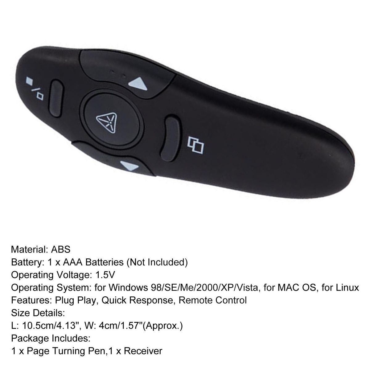 Page Turning Pen Pointer Wireless Presenter Page Turning Pen Pointer Black