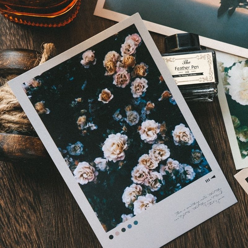 30 Pcs Set A Corner Of The Garden Art Postcard Retro Flower