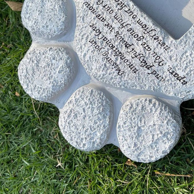 Pet Memorial Stone Dog Grave Marker With Picture Slot Yard Tombstone