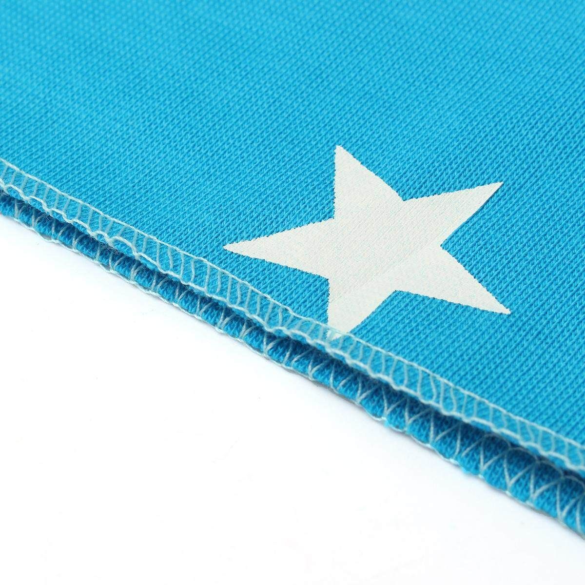 Winter Baby Toddler Kids Stars Pattern Cotton Warm Hat Cap Beanie Scarf Wrap Set Lake Blue