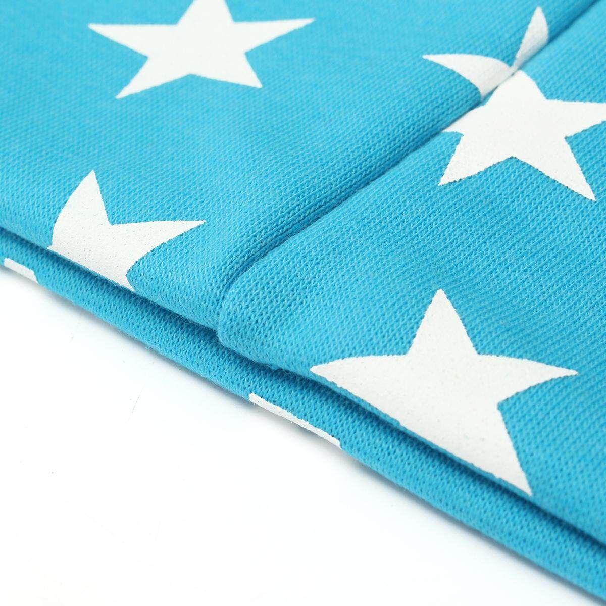 Winter Baby Toddler Kids Stars Pattern Cotton Warm Hat Cap Beanie Scarf Wrap Set Lake Blue