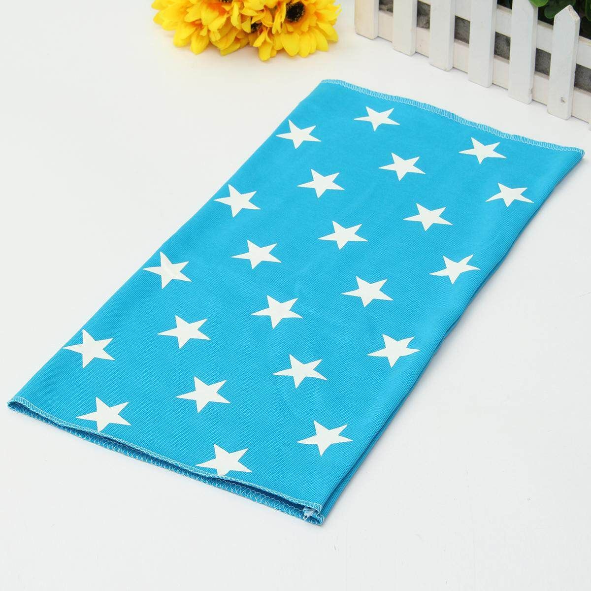 Winter Baby Toddler Kids Stars Pattern Cotton Warm Hat Cap Beanie Scarf Wrap Set Lake Blue
