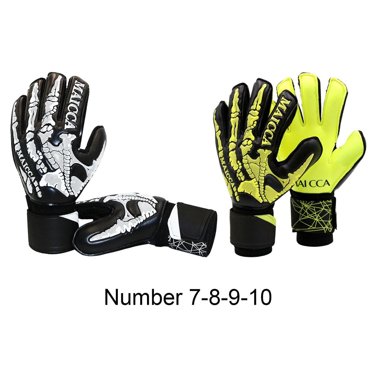 Goalkeeper Gloves Soccer Kids Girls Football Black White 7