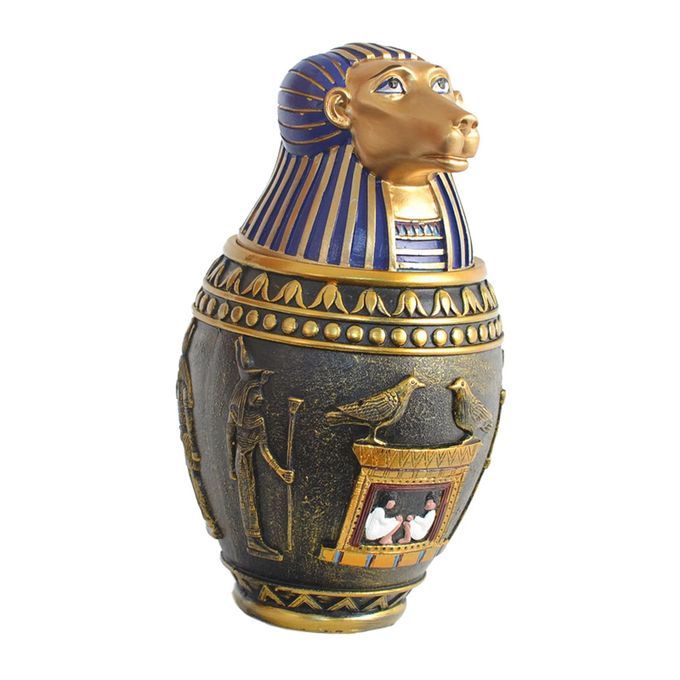 Cat Urn Pet Memorial Casket Egyptian Cold Cast Resin For Baboon Can S